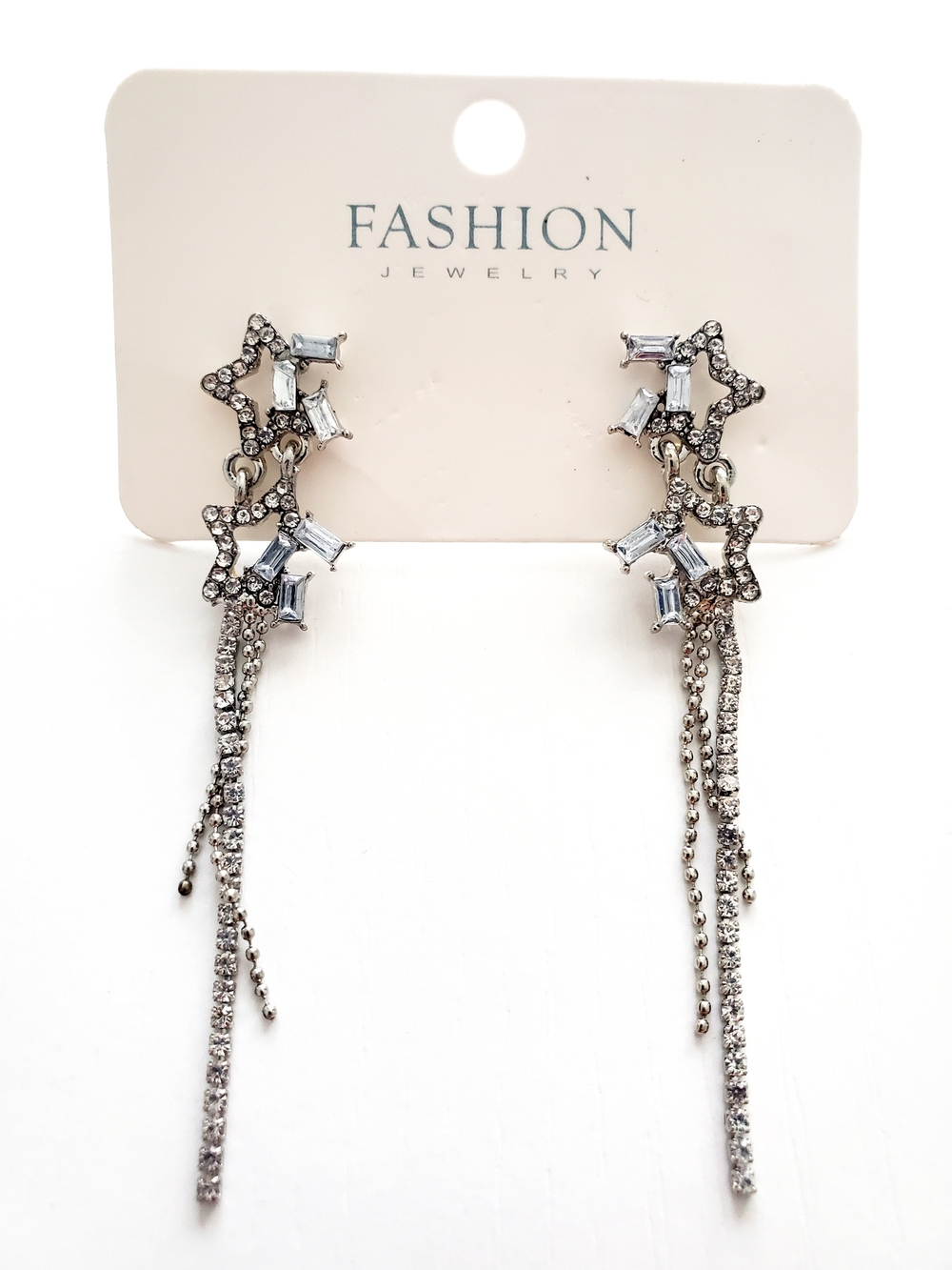 Fashion Jewelry Silver Star Drop Earrings